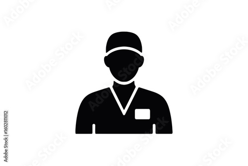 Medical professional silhouette person uniform