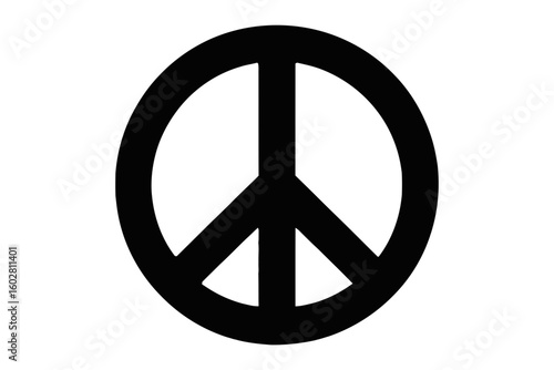 Peace Symbol Silhouette sign circle