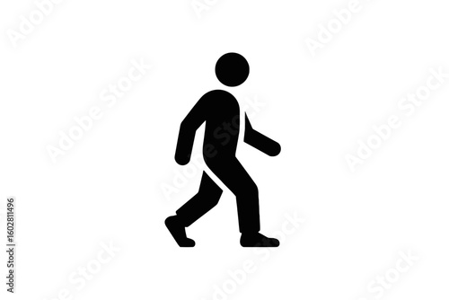 Person walking forward movement stride