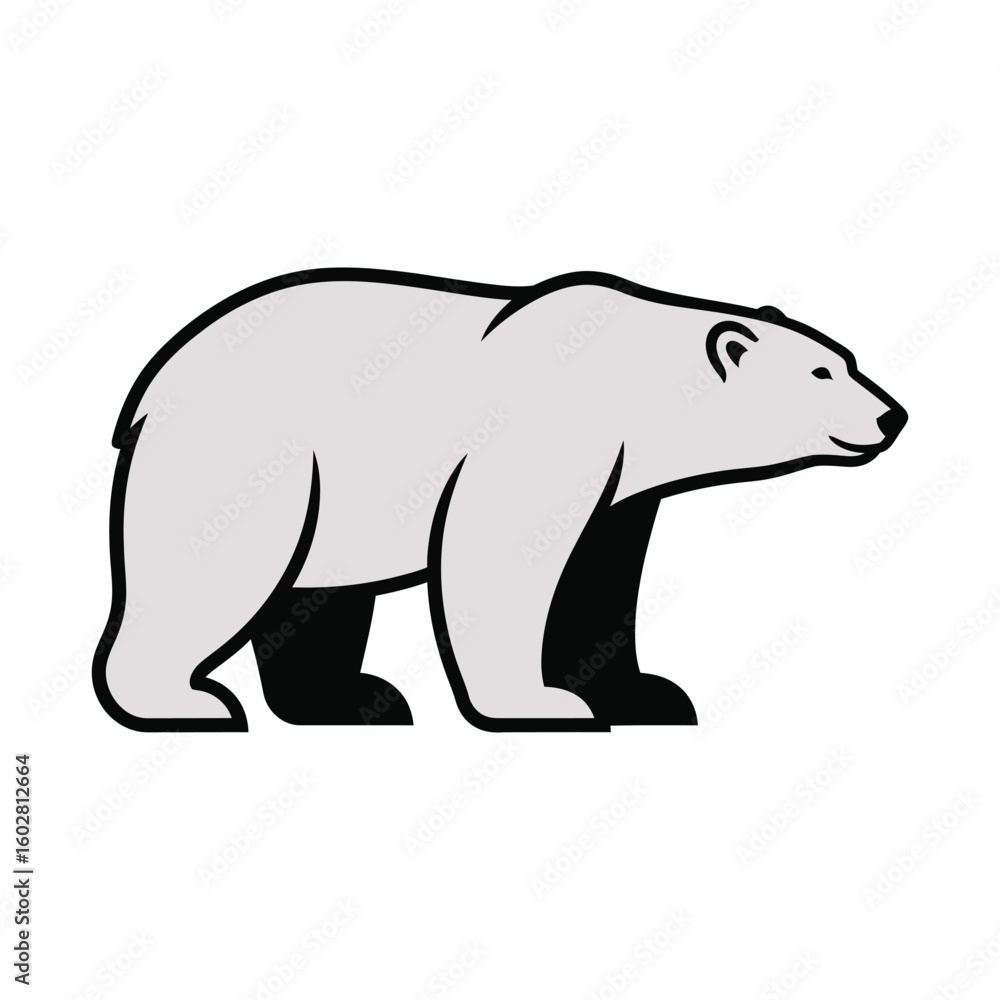 Fototapeta premium Side View of a Polar Bear Silhouette.