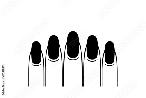 Five Fingernails with Cuticles manicure beauty