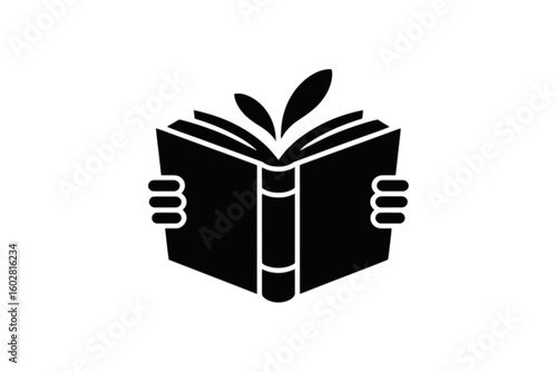 Open Book With Leaves reading knowledge