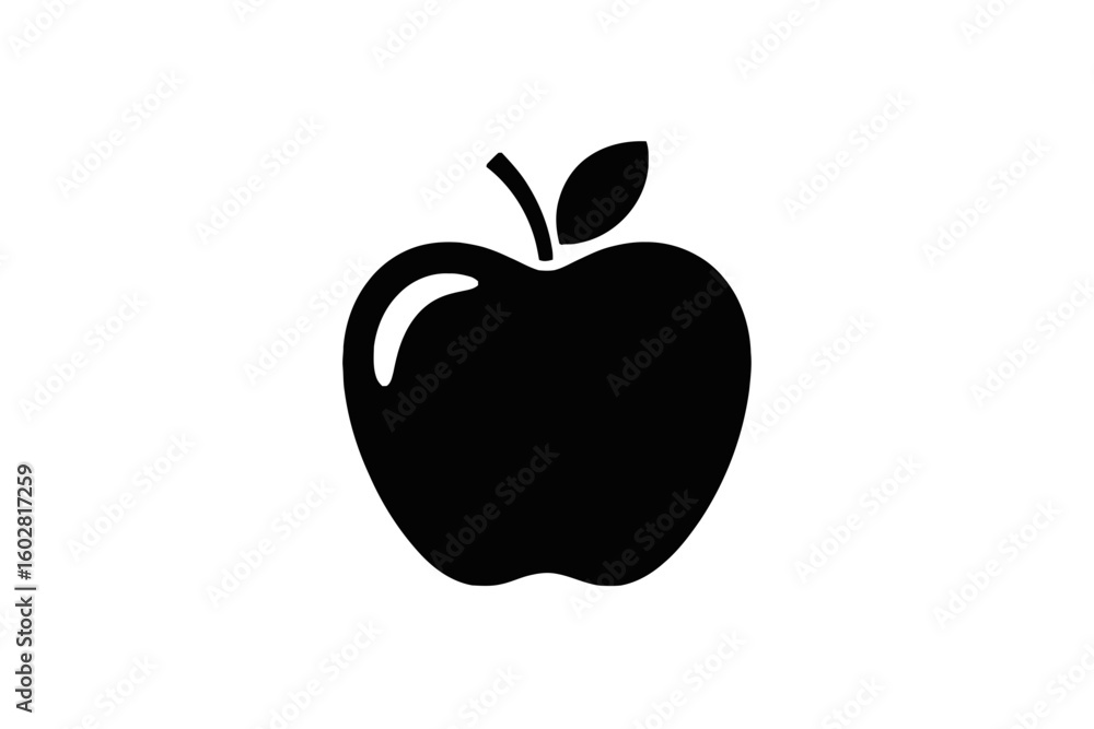 Stylized Apple Silhouette fruit food Stylized Apple Silhouette fruit food