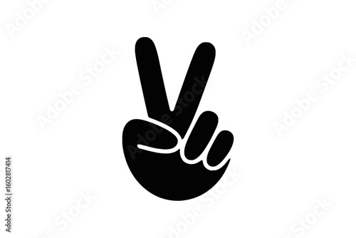 Victory Hand Gesture Silhouette victory sign peace symbol