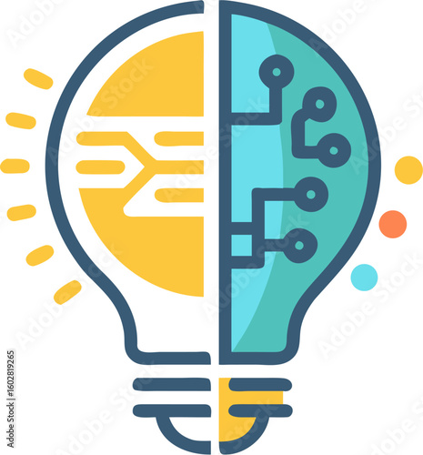 Flat vector illustration of light bulb idea concept
