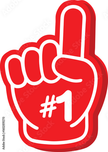 Red foam finger with number one vector
