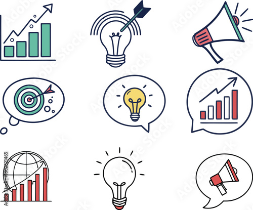 marketing expert icon set 