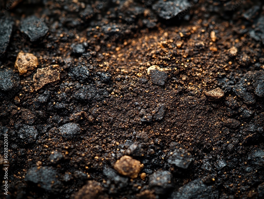 Rich Dark Brown Fertile Soil with Textured Earth Elements Rich Dark Brown Fertile Soil with Textured Earth Elements