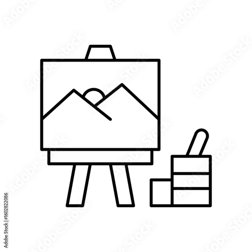 Art Creative Process Line Icon: Imagination & Artistic Expression Outline