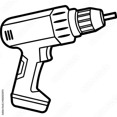 Power drill line art vector