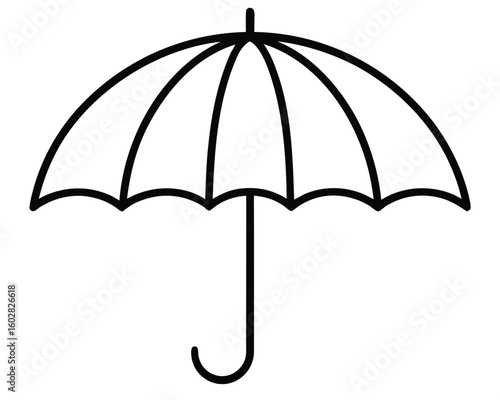 An umbrella outline for rain protection isolated on white background Ai Generated