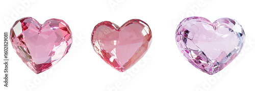 A romantic collection of 3D red hearts, a universal symbol of love and passion, perfect for Valentine's Day celebrations, isolated on transparent background. PNG