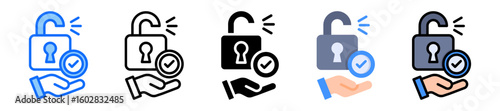 Access Granted icon Multi Style Vector Illustration