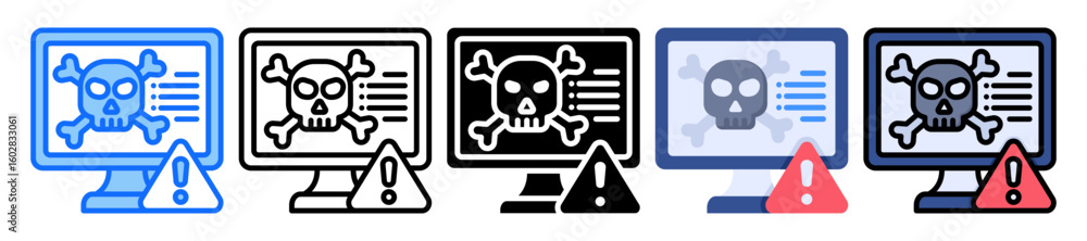 Malware icon Multi Style Vector Illustration Malware icon Multi Style Vector Illustration