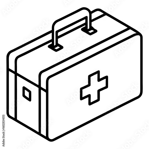 Flat First Aid Box Vector