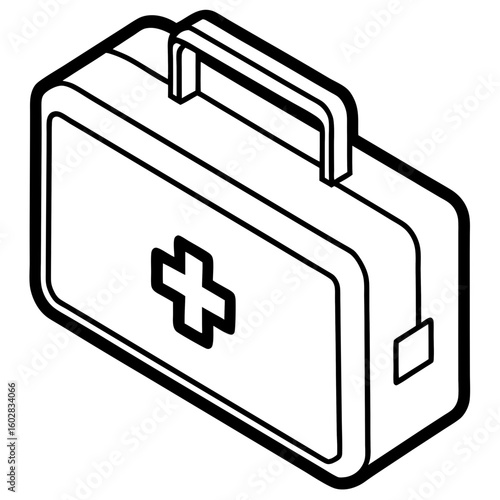Flat First Aid Box Vector