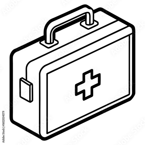Flat First Aid Box Vector