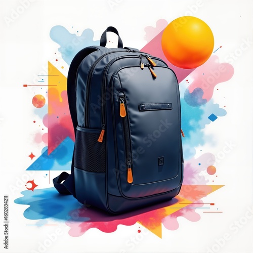 Stylish modern backpack featuring vibrant colors and a sleek design, perfect for students and professionals seeking functionality and flair.