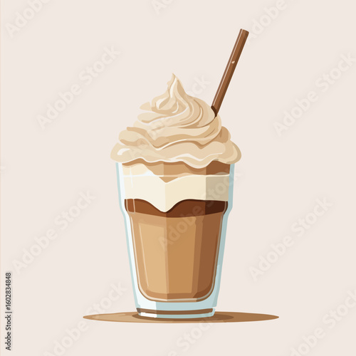 Korean Dalgona Coffee Vector