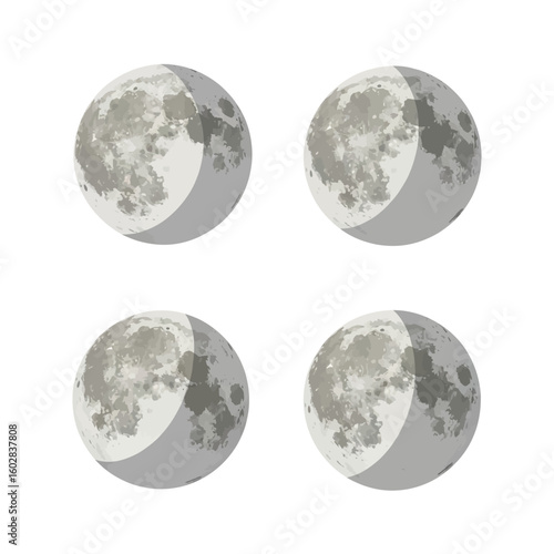 moon vector Art – Space and Astronomy Concept flat style