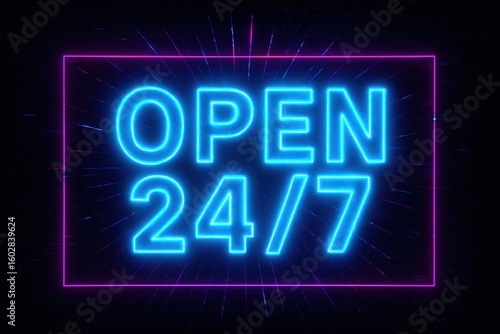 Vibrant neon sign displaying 