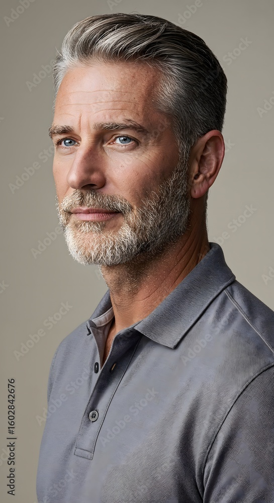 Obraz premium Professional studio portrait of a young adult man in a white shirt, looking at the camera with a slight smile. Clean background, soft lighting, perfect for business or lifestyle use.