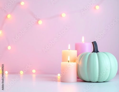 Scène citrouilles pastelles