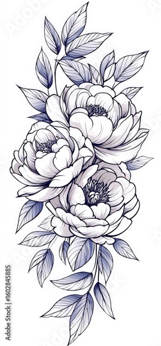 Drawing of a Japanese-style tattoo