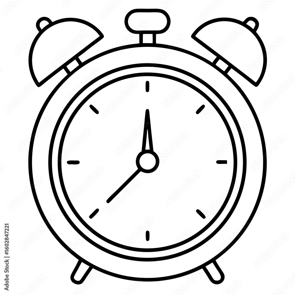 Obraz premium Minimal Alarm Clock Outline Design