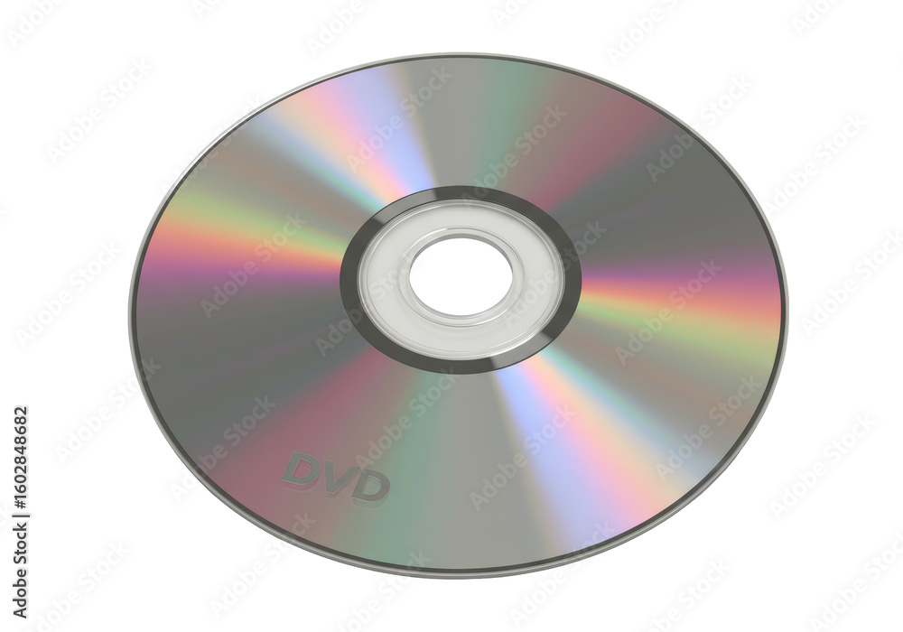 Isolated Shiny DVD Disc with Rainbow Reflection Isolated Shiny DVD Disc with Rainbow Reflection