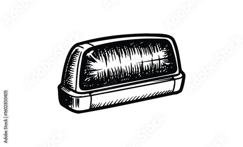 Retro-inspired vintage eraser with highlighted textured surface design. Vector retro hand drawn illustration.