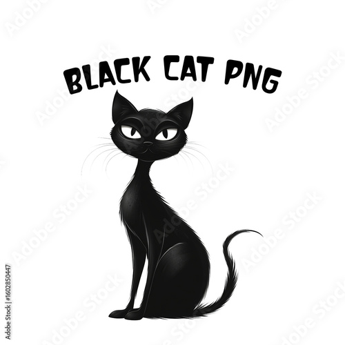 Cute Black Cat PNG Clipart Bundle  Sitting Cat Illustrations.