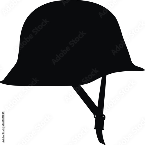Silhouette of a German Stahlhelm Helmet Symbolizing World War Two Era Military Equipment