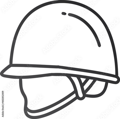 Equestrian Helmet Outline Icon for Horseback Riding Safety and Protection