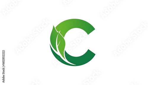 Green letter C with leaf design