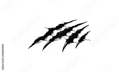 Abstract black scratch marks on white background. Vector retro hand drawn illustration.