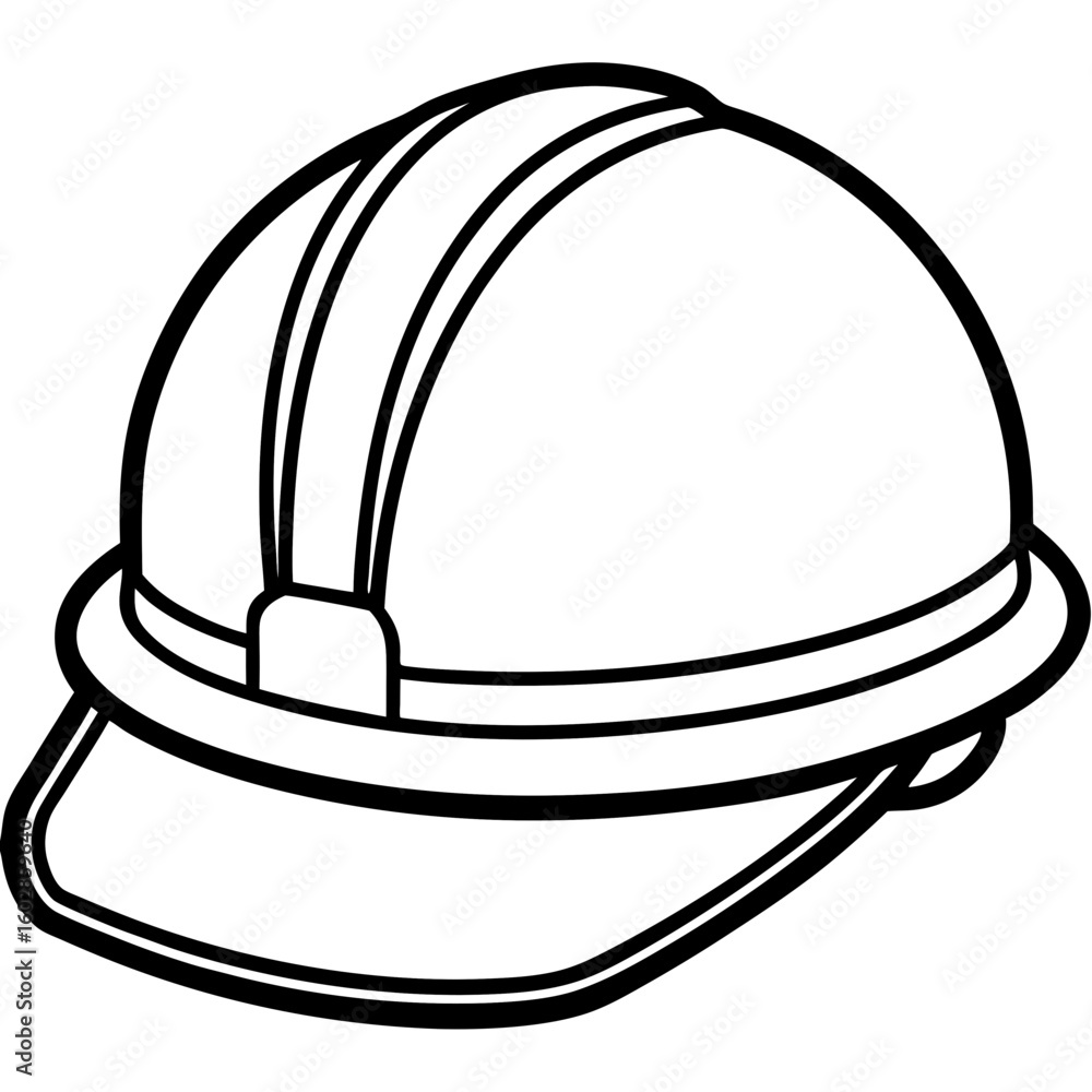 Fototapeta premium Minimal Hard Hat Line Icon
