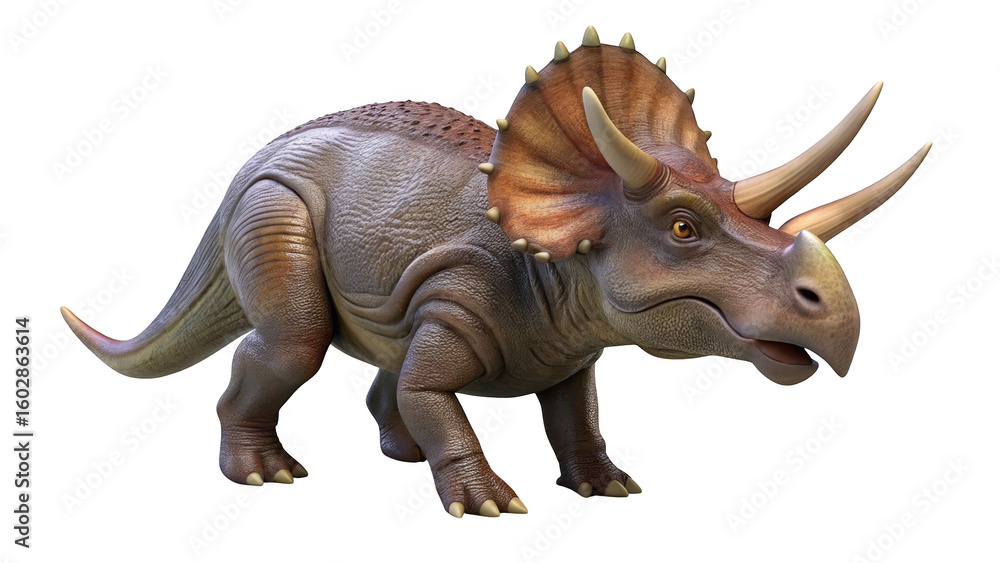 Obraz premium 3d triceratops dinosaur isolated on transparent background