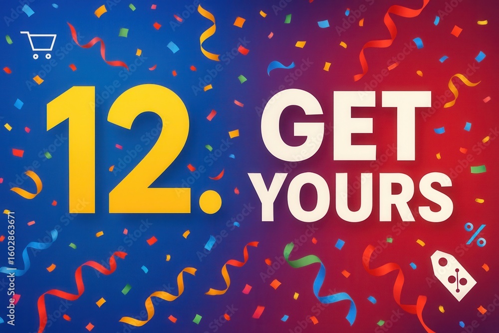 Fototapeta premium Promotional graphic featuring large numbers