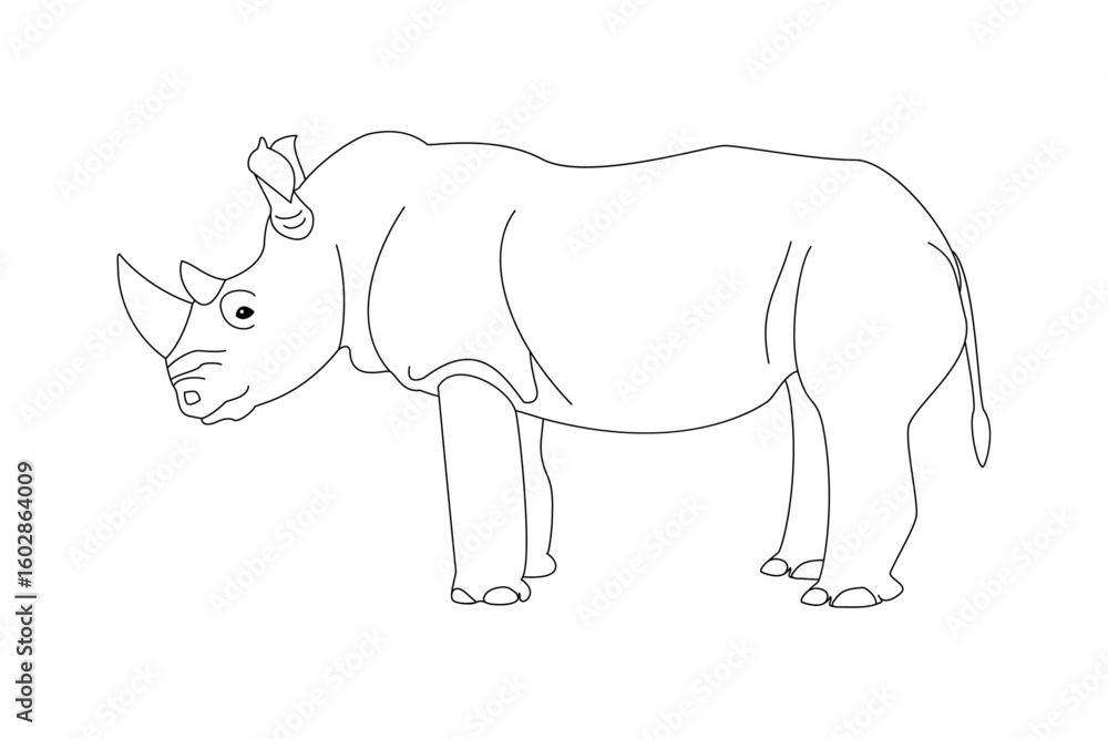 Obraz premium vector cartoon animal isolated on transparent background. black and white style 
