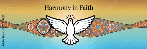 Flat religion banner vector illustration
