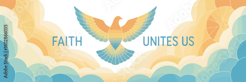 Flat religion banner vector illustration