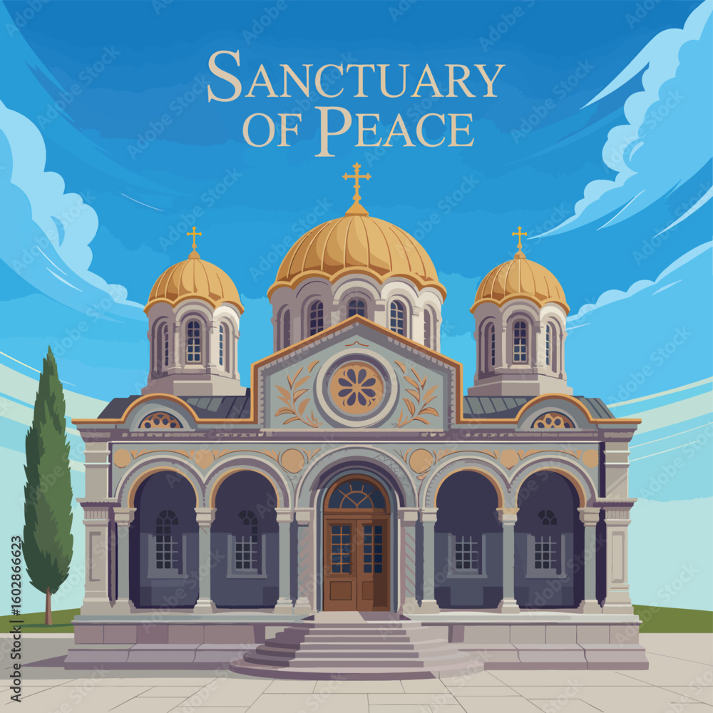 Fototapeta premium Flat religion building vector illustration