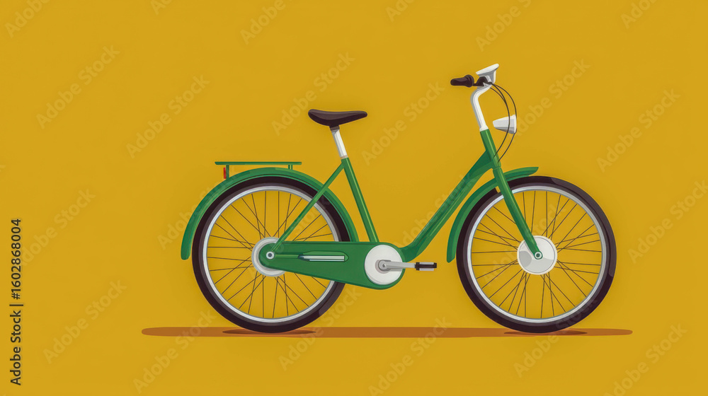 Fototapeta premium hydrogen fuel cell with renewable energy and fuel efficiency. Hydrogen-powered electric bikes, sustainable mobility with advanced fuel efficiency, watercolor style