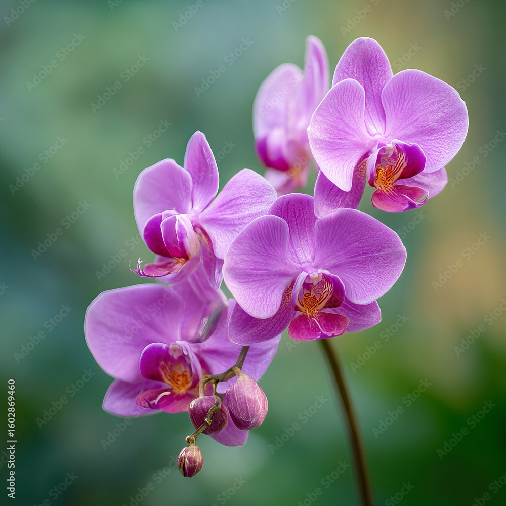 Close-up shot of vibrant pink orchid blossoms, showcasing their delicate beauty and intricate details. The soft focus background enhances the flowers' elegance Close-up shot of vibrant pink orchid blossoms, showcasing their delicate beauty and intricate details. The soft focus background enhances the flowers' elegance