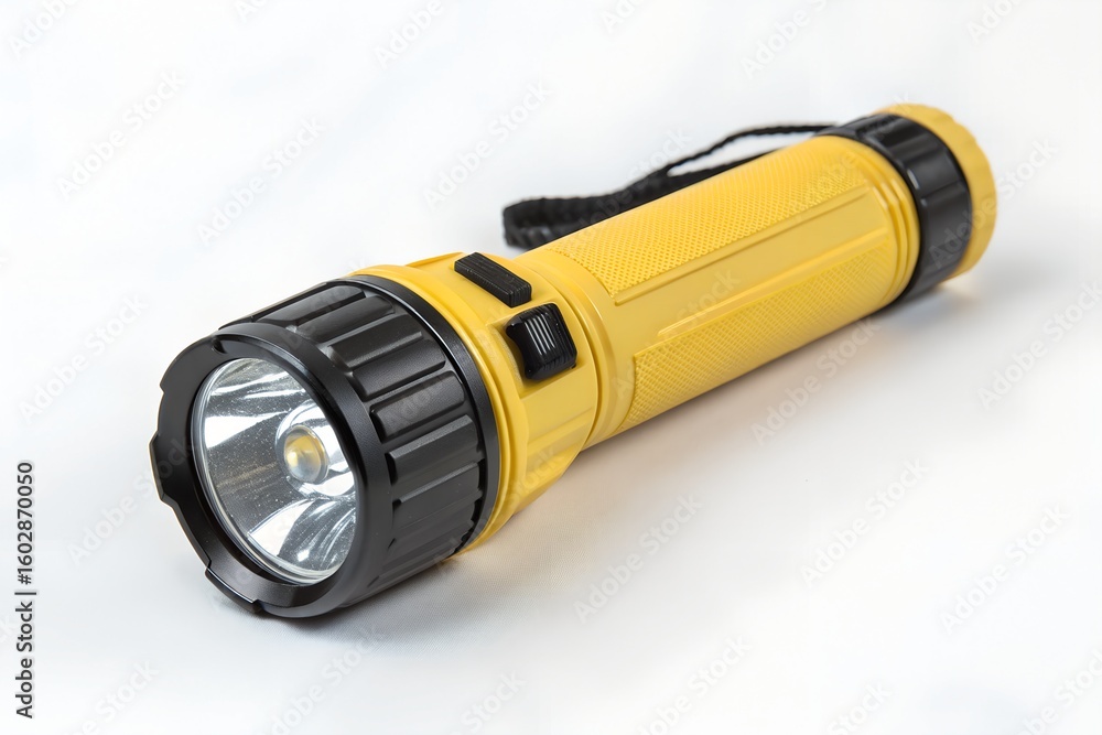 yellow flashlight isolated on white yellow flashlight isolated on white