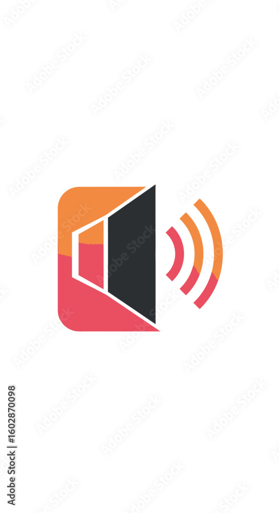 Colorful Loudspeaker Icon with Sound Waves Colorful Loudspeaker Icon with Sound Waves