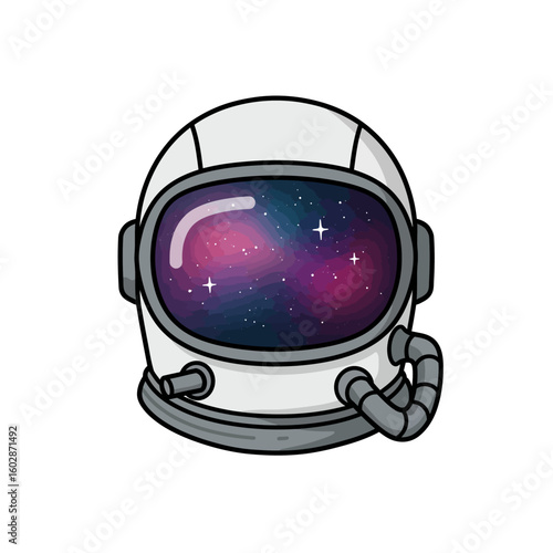 Wallpaper Mural Cartoon Astronaut Helmet with Galaxy View Inside the Visor Torontodigital.ca