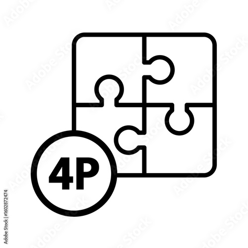  Marketing mix 4P concept, business strategy - vector icon