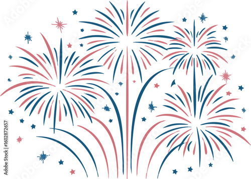 Vibrant burst of colorful fireworks illuminating the night sky with sparkling trails